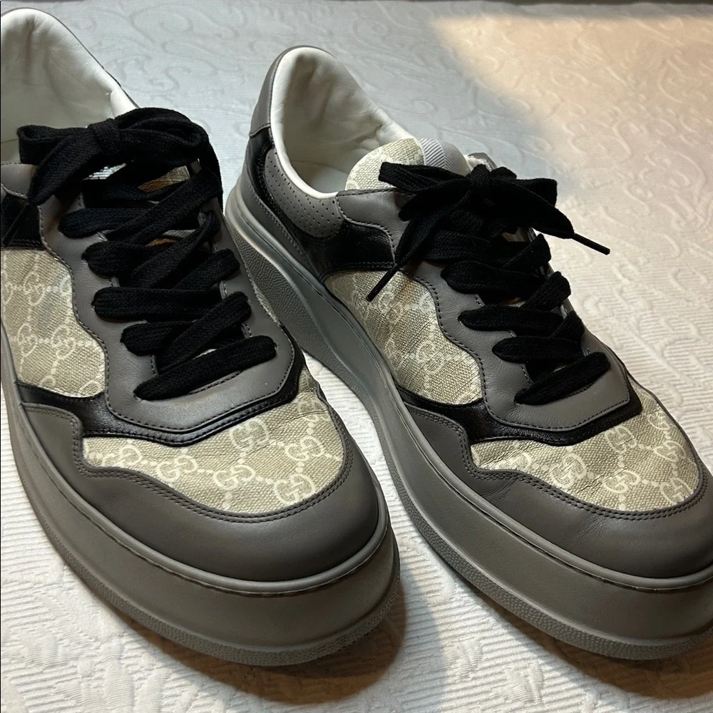 Gucci Men’s GG Supreme Chunky Sneakers. 13. Nearly NEW Black/Gray/Tan Color Way